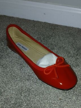 Steve Madden Red Patent Bow Ballet Flat